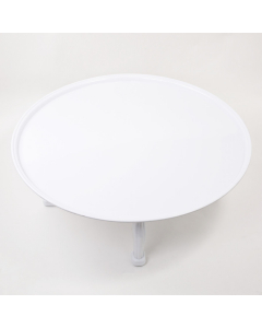 Large white round melamine tray