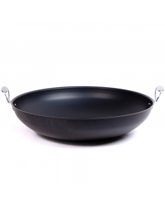 Black frying pan with two hands, size 50 Japanese