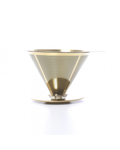 Gold Steel Coffee Filter with Base