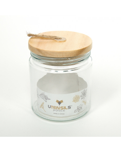  glass jar with woody cover 700ml