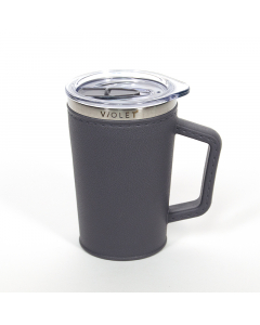 thermal mug with transparent cover400 ml gray