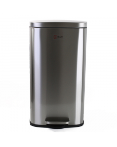 Steel trash can with foot pedal, 30 litres