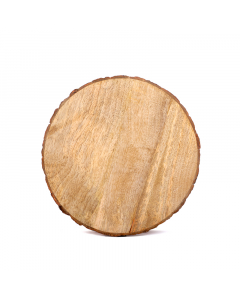 Round wooden serving plate
