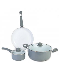 6 Pieces Gray Ceramic Cookware Set