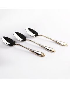 6 spoons set golden patterns
