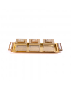 A set of golden acrylic serving boxes, 3 pieces