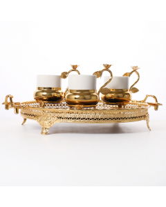 Tofaria set + 6 tea cups with a rose design