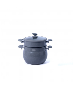 Gray granite coated steam pot, 8 litres