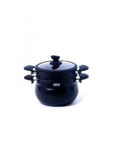 Black granite coated steam pot, 5 litres