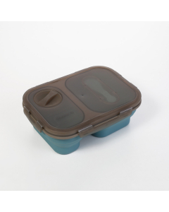 Square food container with two compartments