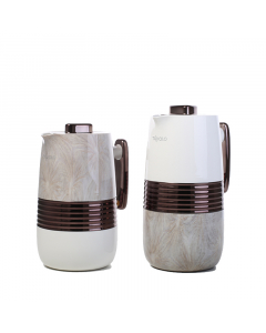 Lavigne marble thermos set with glossy brown handle