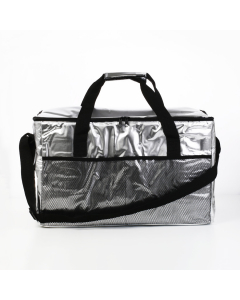 Silver   camping bag