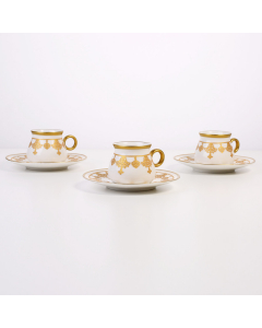 Turkish coffee cups set 12 gold pieces