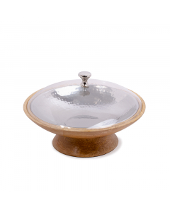Wooden bowl with large transparent lid