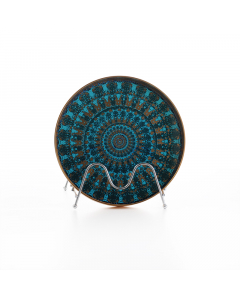Small round turquoise gilded serving platter
