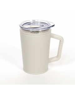 thermal mug with transparent cover 400 ml beige