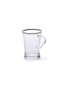 French Dorlex Tea Cups 6 Pieces Silver