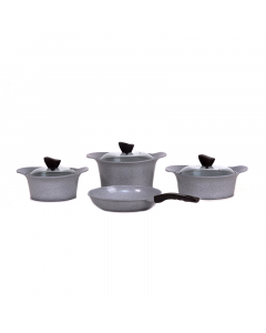 Ceramic Cookware Set 7 Korean gray pieces
