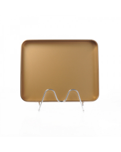 Small rectangle gilded copper serving topper