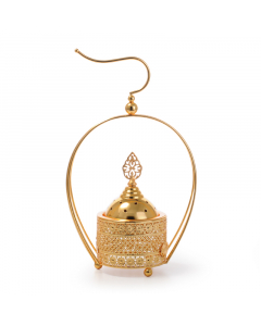Golden incense burner with a medium cover