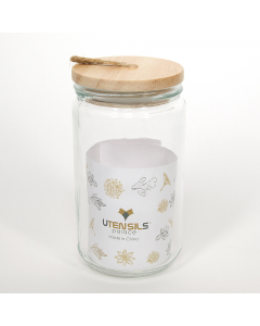  glass jar with woody cover 1500ml