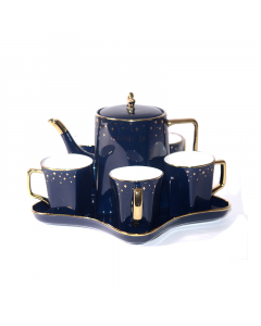 Tea set 8 pieces golden navy