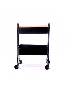 Black 2-tier shelving cart
