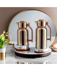 Darlene Rose Thermos Set with Brown Hand