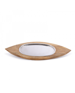 Oval wooden serving plate