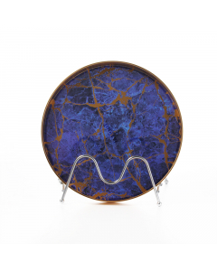 Small round blue gilded serving tambourine