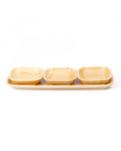 Wooden serving plate 8 cm, 4 pieces