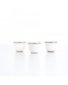 A set of coffee cups, 12 pieces, white and golden