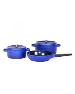 5-piece pot set, blue