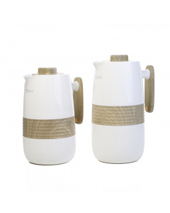 Lavigne thermos set white with wooden handle