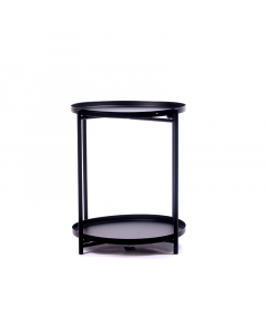 Black two-tier serving table