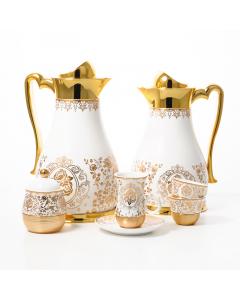 Hospitality set 39 pieces white with golden pattern