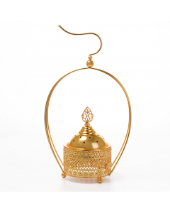 Golden incense burner with a large lid