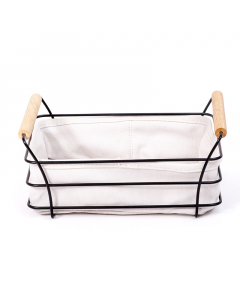 White rectangular bread basket