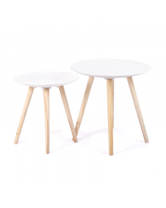 White wooden tables set 2 pieces