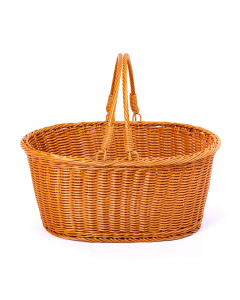 Brown rattan storage basket