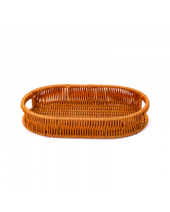 Small brown rattan serving tray