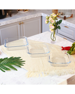 Set of glass trays, 3 pieces