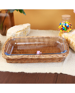 Caldo glass tray with 3 liter basket