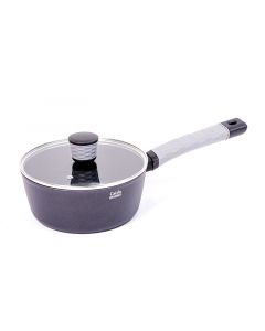 Non-stick coated frying pan with glass lid, size 18