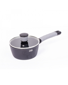Non-stick coated frying pan with glass lid, size 16