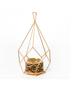 Incense burner with golden decoration