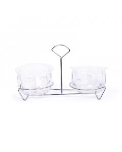 Acrylic serving dish with a bag