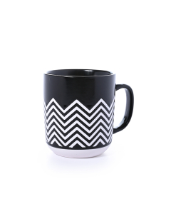 Porcelain cup with black handle
