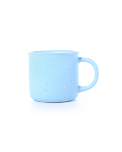 Porcelain cup with blue handle