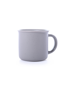Porcelain mug with gray handle